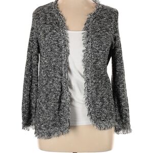 Catherines Black and White Knit Sweater Open Cardigan Size OXWP EUC